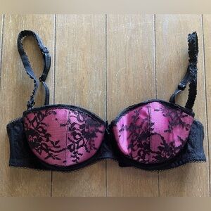H&M black/pink push-up bra, size 32C